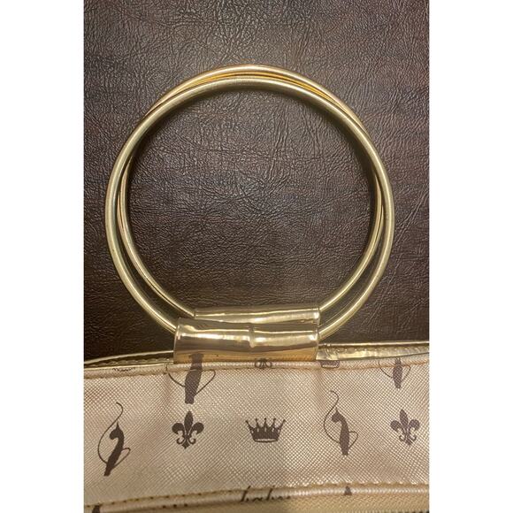 Baby Phat Rose Gold Logo Print Shoulder Bag Ring Handles & Strap Y2K Vintage - Picture 9 of 14